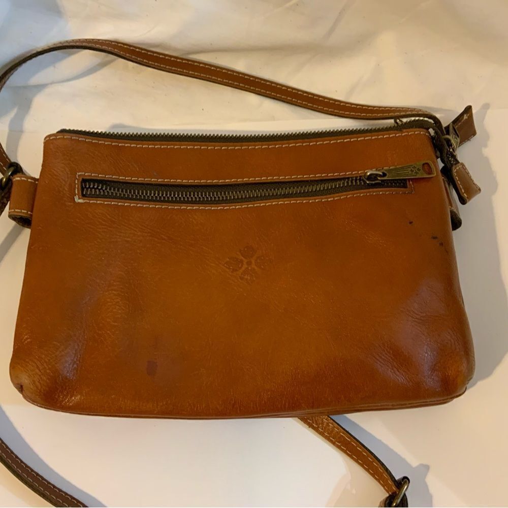 Patricia NashΒ Crossbody Purse Organizer Tan Brown Leather Medium double ZipβTop